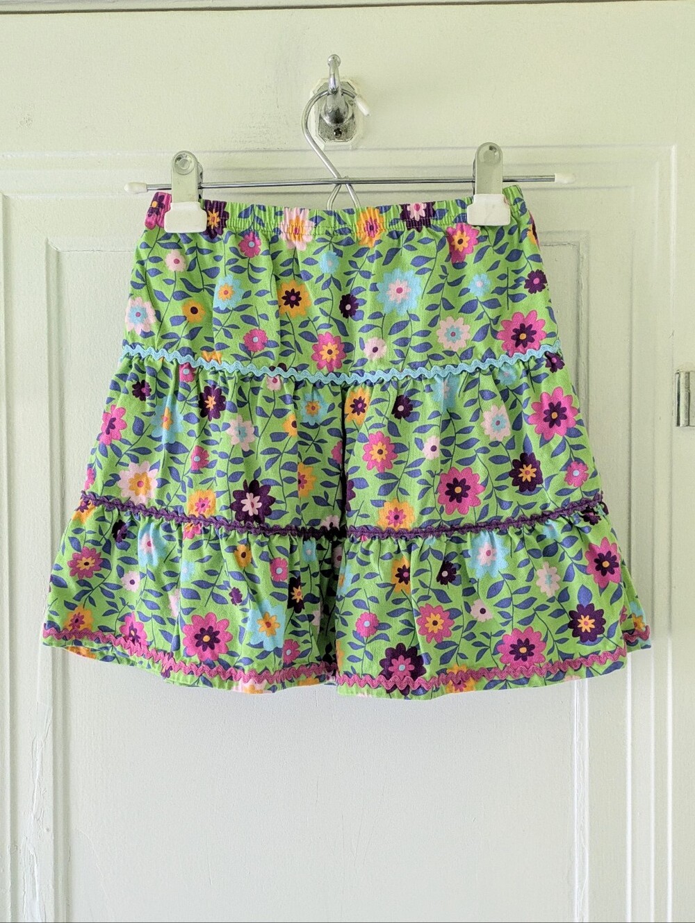 Hanna Andersson Green Floral Bric-a-brac Skirt